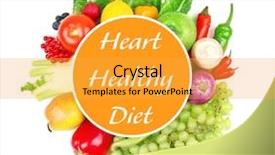  Presentation with heart healthy diet - Colorful slide deck enhanced with diet for healthy heart concept backdrop and a  colored foreground