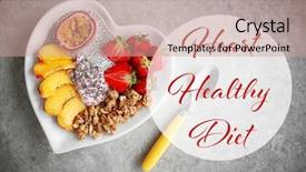  Presentation with heart healthy diet - Slide set with diet for healthy heart concept background and a  colored foreground