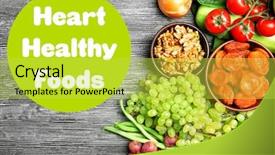  Presentation with heart disease diet - Audience pleasing slide deck consisting of diet for healthy heart concept backdrop and a yellow colored foreground