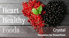  Presentation with heart healthy diet - PPT theme featuring diet for healthy heart concept background and a tawny brown colored foreground