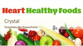  Presentation with heart healthy diet - Theme enhanced with diet for healthy heart concept background and a  colored foreground