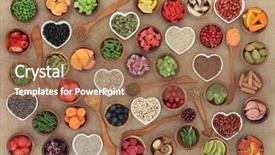  Presentation with food minerals - Cool new PPT theme with diet health food selection backdrop and a coral colored foreground