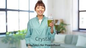  Presentation with detox - Amazing slide deck having diet-healthy-eating-and-detox backdrop and a light blue colored foreground