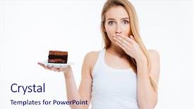  Presentation with white chocolate - Audience pleasing presentation theme consisting of diet holding piece of chocolate backdrop and a sky blue colored foreground