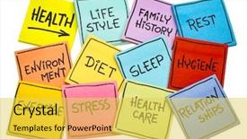  Presentation with family health - Amazing slide set having diet lifestyle healthcare family history backdrop and a yellow colored foreground