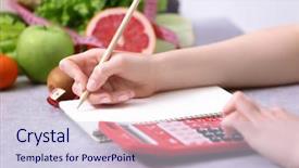  Presentation with pregnancy diet plan - Presentation theme featuring diet plan and calculating calories background and a lemonade colored foreground