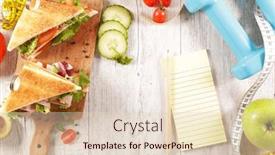  Presentation with healthy food - Slide deck with diet-plan-healthy-food-concept background and a  colored foreground