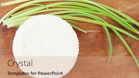  Presentation with feta cheese - Presentation consisting of diet products salted greek feta white cheese on wood isolated over white background background and a coral colored foreground