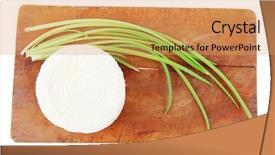  Presentation with feta cheese - Slide set featuring diet products salted greek feta white cheese on wood isolated over white background background and a coral colored foreground