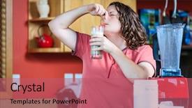  Presentation with diet - PPT theme with diet shake background and a coral colored foreground