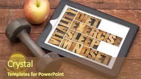  Presentation with tape measure - Audience pleasing PPT layouts consisting of diet sleep exercise and mindset backdrop and a tawny brown colored foreground