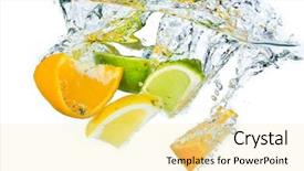  Presentation with citrus - PPT layouts featuring diet soda - citrus fruit splashing isolated background and a blonde colored foreground