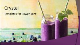  Presentation with blackberry - Slide set with diet soda - fresh blackberry and blueberry smoothie background and a blonde colored foreground