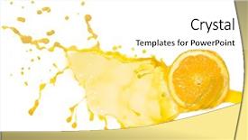 Presentation with orange juice - Presentation theme having diet soda - orange juice splash isolated background and a white colored foreground