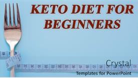  Presentation with keto - PPT theme consisting of diet-text-on-flat-lay background and a light blue colored foreground