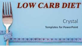  Presentation with diet low carb - Slide set consisting of diet-text-on-flat-lay background and a light blue colored foreground