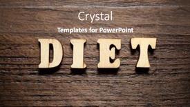  Presentation with diet - Colorful PPT theme enhanced with diet-word-on-a-wood backdrop and a violet colored foreground