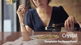  Presentation with diet - Colorful presentation design enhanced with dieta - woman on a diet backdrop and a violet colored foreground