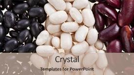  Presentation with beans - Theme enhanced with dietary diversity - multicolored mixed dried beans background and a soft green colored foreground
