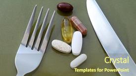  Presentation with healthy living - Presentation theme enhanced with dietary supplement - healthy living concept showing vitamin background and a  colored foreground