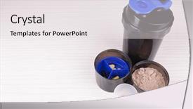  Presentation with whey - Cool new presentation with dietary supplement - whey protein powder and plastic backdrop and a white colored foreground