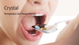  Presentation with capsules pills pill doctor prescription - Beautiful PPT theme featuring wash the window with cleaning backdrop and a  colored foreground.