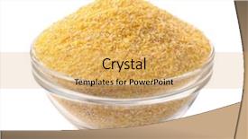  Presentation with corn - Slide set consisting of dietetics - bowl of corn grits isolated background and a yellow colored foreground
