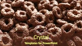  Presentation with corn - Beautiful PPT theme featuring dietetics - chocolate corn rings closeup backdrop and a tawny brown colored foreground
