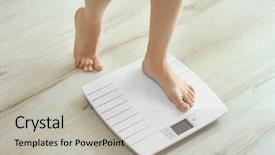  Presentation with stepping - Amazing presentation theme having dietetics - female leg stepping on floor backdrop and a light gray colored foreground