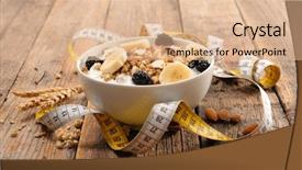  Presentation with dietetic - Audience pleasing PPT theme consisting of dietetics - healthy and dietetic breakfast backdrop and a coral colored foreground