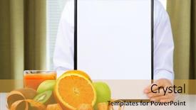  Presentation with doctor office - Audience pleasing slide deck consisting of dietetics - nutritionist doctor with clipboard backdrop and a yellow colored foreground