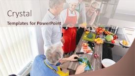  Presentation with healthy eating - Colorful PPT layouts enhanced with dietician-explaining-to-class backdrop and a lemonade colored foreground