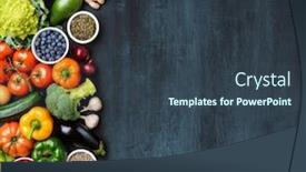  Presentation with healthy eating - Amazing PPT theme having dieting-and-healthy-eating-concept backdrop and a tawny brown colored foreground