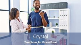  Presentation with dietitian - PPT theme consisting of dietitian-at-the-clinic-using background and a ocean colored foreground