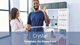  Presentation with dietitian - Presentation enhanced with dietitian-at-the-clinic-using background and a ocean colored foreground