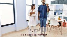  Presentation with dietitian - PPT theme featuring dietitian-at-the-clinic background and a lemonade colored foreground