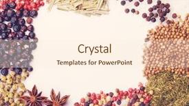  Presentation with spices - Slides featuring diference - frame of diferent spices background and a  colored foreground
