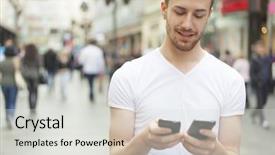  Presentation with two people holding hands - PPT theme enhanced with diference - men holding in hands two background and a light gray colored foreground