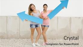  Presentation with newest wheelchairs for students - Amazing PPT theme having diference - teenage students holding blue arrows backdrop and a  colored foreground