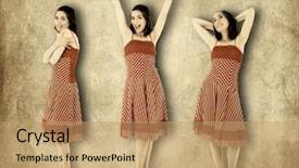  Presentation with gun three bullet holes - Cool new PPT theme with diference - three beautiful young woman's backdrop and a coral colored foreground