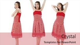  Presentation with three - PPT theme having diference - three beautiful young woman's background and a coral colored foreground