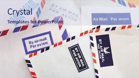  Presentation with mail - Theme having different air mail envelopes background and a lemonade colored foreground