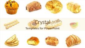  Presentation with pastries - Amazing slide deck having different assorted pastries as a set collection backdrop and a cream colored foreground