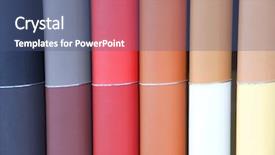  Presentation with automotive - Presentation theme consisting of different automotive leather colors in a row background and a ocean colored foreground