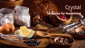  Presentation with baking vintage - Cool new slides with different-baking-ingredients-spices backdrop and a wine colored foreground