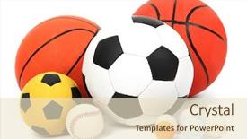  Presentation with white differene - PPT layouts with different balls isolated on white background and a lemonade colored foreground