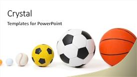  Presentation with sports balls - Beautiful slide deck featuring different balls isolated on white backdrop and a white colored foreground