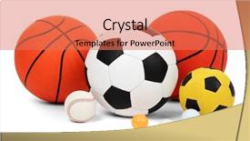  Presentation with sports balls - Colorful presentation design enhanced with cacao tree with brown fruits backdrop and a mint green colored foreground.