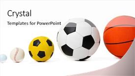  Presentation with white differene - Slide deck consisting of different balls isolated on white background and a white colored foreground