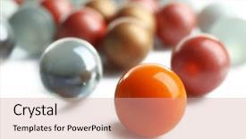  Presentation with different - Slide deck enhanced with different balls isolated on white background and a coral colored foreground